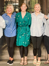 Charger l'image dans la galerie, Réalisé sur commande - Kimono fluide - coloris "Bloom émeraude"