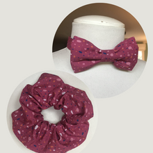 Charger l'image dans la galerie, Lot 1 chouchou + 1 noeud papillon • coton rose à pois #3