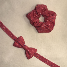 Charger l'image dans la galerie, Lot 1 chouchou + 1 noeud papillon • coton rose à pois #3