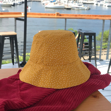 Charger l'image dans la galerie, Commande spéciale réalisée en modèle unique - Bob réversible à bords larges en coton BIO - tour de tête 56cm