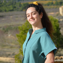 Charger l'image dans la galerie, Réalisé sur commande - Chemisette 100% fait main - lin lavé fabriqué en France - coloris eucalyptus