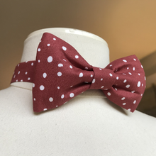 Charger l'image dans la galerie, Noeud papillon adulte en coton BIO #7 (rouge terracotta à pois)