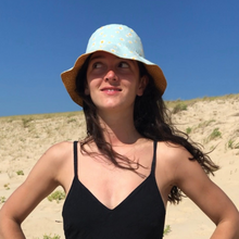 Charger l'image dans la galerie, Commande spéciale réalisée en modèle unique - Bob réversible à bords larges en coton BIO - tour de tête 56cm