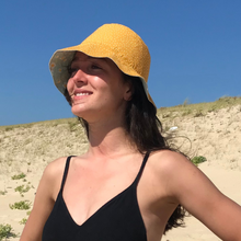 Charger l'image dans la galerie, Commande spéciale réalisée en modèle unique - Bob réversible à bords larges en coton BIO - tour de tête 56cm