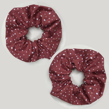 Charger l'image dans la galerie, Lot de 2 chouchous adultes - coton rouge terracotta à pois #7 BIO