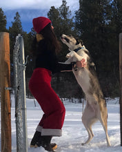 Charger l'image dans la galerie, Commande spéciale en modèle unique - pantalon évasé taille haute ultra galbant - velours côtelé rouge et doublure polaire