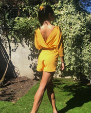 Charger l'image dans la galerie, Commande spéciale réalisée en modèle unique - Combi-short élastiquée jaune moutarde
