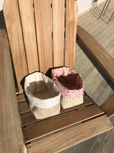 Charger l'image dans la galerie, Commande spéciale en modèle unique - Lot de 2 panières de rangement taille L réalisées à partir de chutes de tissu