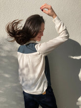 Charger l'image dans la galerie, Commande spéciale en modèle unique - Chemise 2-en-1 bicolore bleu/blanc à manches amovibles