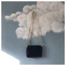 Charger l'image dans la galerie, Pochette cartable RÉTRO bleu marine et jaune à 2 compartiments