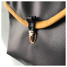 Charger l'image dans la galerie, Pochette cartable RÉTRO bleu marine et jaune à 2 compartiments