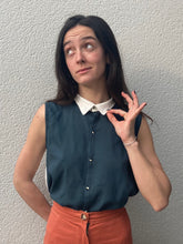 Charger l'image dans la galerie, Commande spéciale en modèle unique - Chemise 2-en-1 bicolore bleu/blanc à manches amovibles