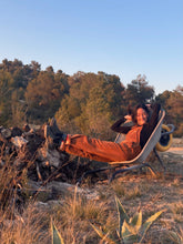 Charger l'image dans la galerie, Commande spéciale réalisée en modèle unique - salopette femme en velours cognac doublée en laine