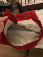 Charger l'image dans la galerie, Commande spéciale en modèle unique - pantalon évasé taille haute ultra galbant - velours côtelé rouge et doublure polaire