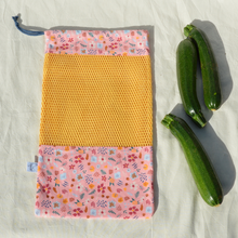 Charger l'image dans la galerie, Sac à vrac 100% coton bio - TAILLE L - motif fleurs roses #2