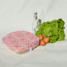 Charger l'image dans la galerie, Couvre-plat lavable en coton bio - TAILLE L - motif fleurs roses