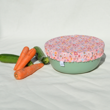 Charger l'image dans la galerie, Couvre-plat lavable en coton bio - TAILLE L - motif fleurs roses