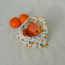 Charger l'image dans la galerie, EN STOCK Lot de 2 sacs à vrac / pochons de rangement 100% coton bio - TAILLES S - motif citrons
