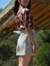 Charger l'image dans la galerie, Short paperbag 100% fait main - lin lavé fabriqué en France - coloris beige