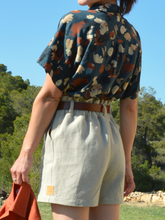 Charger l'image dans la galerie, Short paperbag 100% fait main - lin lavé fabriqué en France - coloris beige