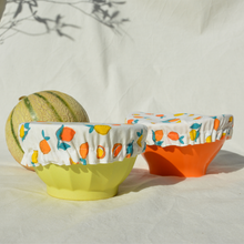 Charger l'image dans la galerie, Lot de 2 couvre-plats lavables en coton bio - TAILLE S - motif citrons