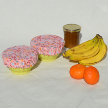 Charger l'image dans la galerie, Lot de 2 couvre-plats lavables en coton bio - TAILLE S - motif fleurs roses