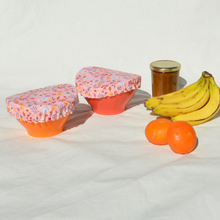 Charger l'image dans la galerie, Lot de 2 couvre-plats lavables en coton bio - TAILLE S - motif fleurs roses