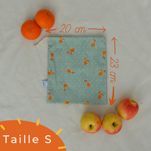 Charger l'image dans la galerie, Lot de 4 sacs à vrac 100% coton bio - TAILLES S/M - motif renards