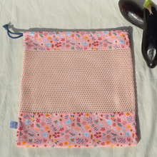 Charger l'image dans la galerie, Sac à vrac 100% coton bio - TAILLE XL - motif fleurs roses