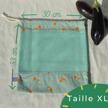 Charger l'image dans la galerie, Sac à vrac 100% coton bio - TAILLE XL - motif renards