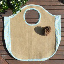 Charger l'image dans la galerie, EN STOCK Sac de plage / cabas XXL en toile de jute et coton bio - motif pâquerettes