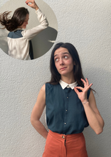 Charger l'image dans la galerie, Commande spéciale en modèle unique - Chemise 2-en-1 bicolore bleu/blanc à manches amovibles