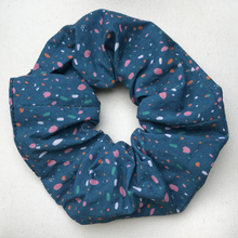 Charger l'image dans la galerie, EN STOCK Chouchou adulte en coton BIO #4 (bleu à pois multicolores)