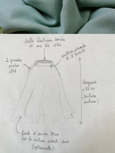 Charger l'image dans la galerie, Jupe cercle mi-longue - taille semi-mesure fabriquée sur commande - viscose "vert sauge" tissée au Portugal