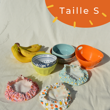 Charger l'image dans la galerie, Lot de 2 couvre-plats lavables en coton bio - TAILLE S - motif citrons