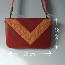 Charger l'image dans la galerie, 1 EXEMPLAIRE EN STOCK Pochette Victoire rouge bordeaux et liège
