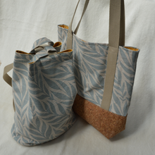 Charger l'image dans la galerie, EN STOCK Sac à dos 2-en-1 en toile de jute et coton - feuillage couleur vert menthe