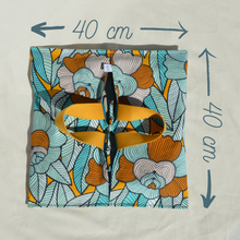 Charger l'image dans la galerie, Sac à tarte à fleurs bleues et jaunes réversible