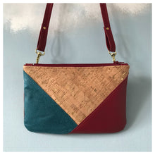 Charger l&#39;image dans la galerie, Pochette Melito rouge bordeaux et liège
