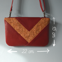 Charger l&#39;image dans la galerie, 1 EXEMPLAIRE EN STOCK Pochette Victoire rouge bordeaux et liège
